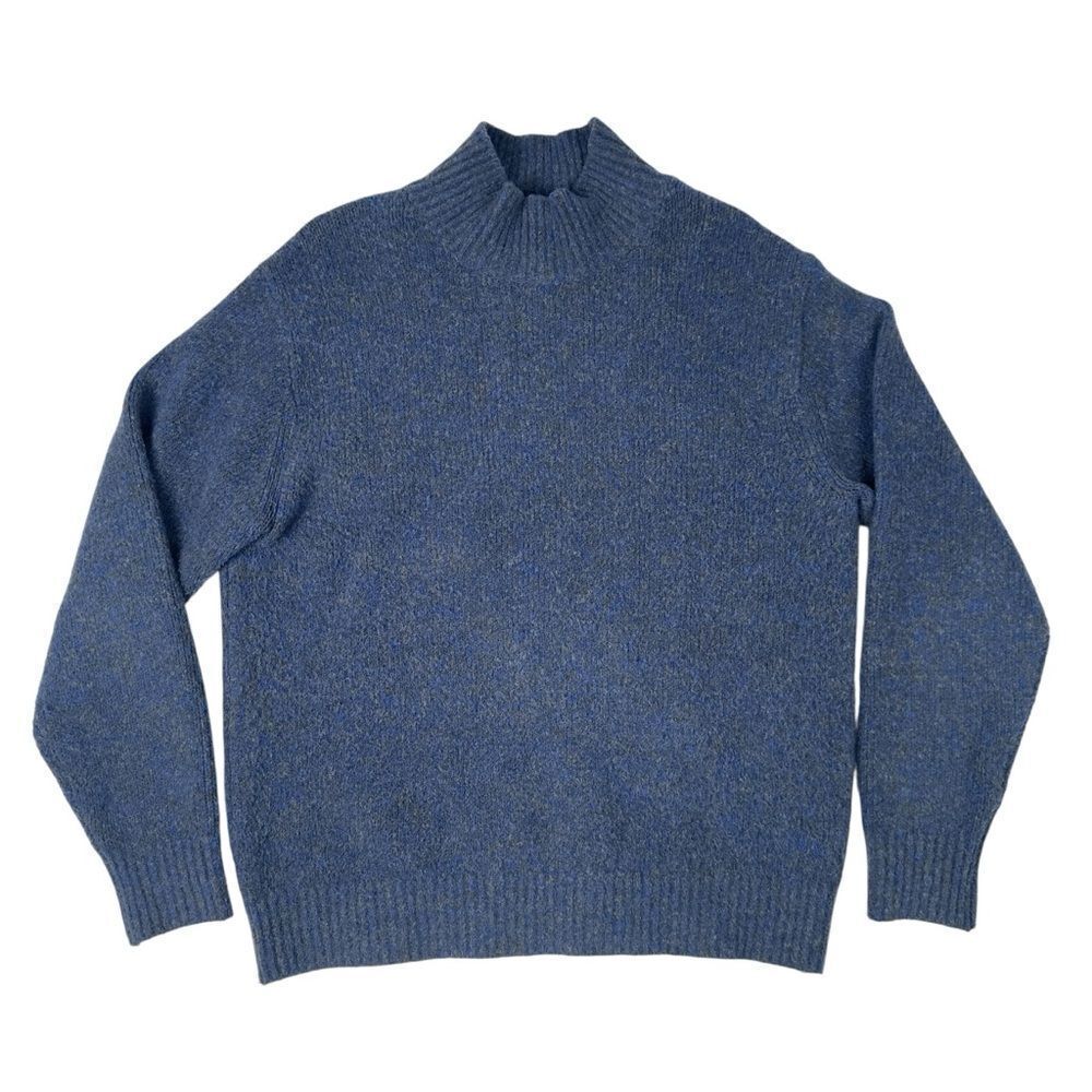 Uniqlo x JW Anderson Knit Sweater Blue Mock Neck Thick Mens Medium